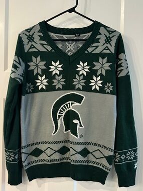 Michigan State University Spartans Christmas Sweater size XL Womens MSU